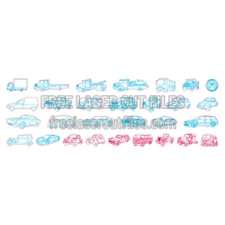 Classic Vehicle Outline Set for Laser Cutting, Ready to Cut