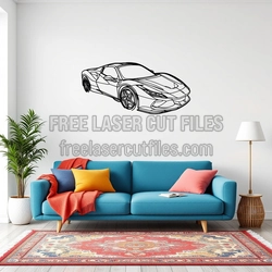 F8 Tributo Angle Car Silhouette Laser Cut Design