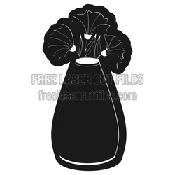 Flower Vase Outline Laser Cut File, Ready to Cut Decor