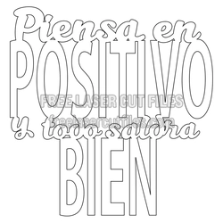 Positive Vibes Decorative Phrase Laser Cut File