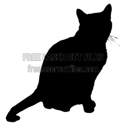 Sitting Cat Silhouette Laser Cut File for DIY Decor