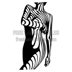 Abstract Female Torso Laser Cut File, Modern Body Art