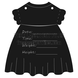 Baby Birth Announcement Dress Design, Laser Ready File