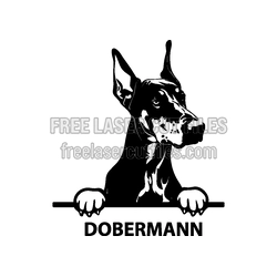 Doberman Dog Cut File with Paw Bar, Ready to Cut