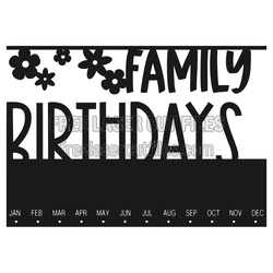 Family Birthdays Calendar Sign, Laser Cut File Template