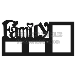 Family Photo Frame Design with Heart, Ready to Cut