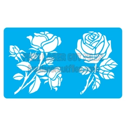 Floral Rose Stencil Set for Laser Cutting, Ready to Cut