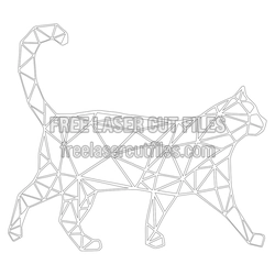 Geometric Cat Laser Cut File for DIY Decor and Crafts