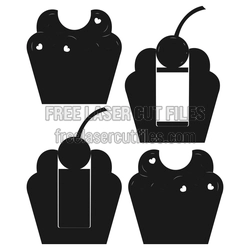 Heart Cupcake Gift Card Holder Laser Cut Template