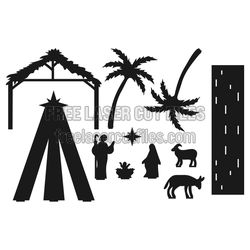 Nativity Scene Laser Cut Template, 3mm Ready to Cut