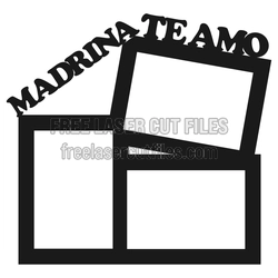 Personalized 3-Photo Frame Template for Laser Cutting