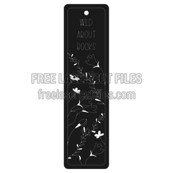 Wild About Books Floral Bookmark Laser Cut File
