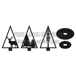 3D Christmas Tree Ornament Laser Cut File, Ready to Cut