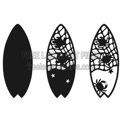 3D Surfboard Laser Cut Template, Ready to Cut Decor
