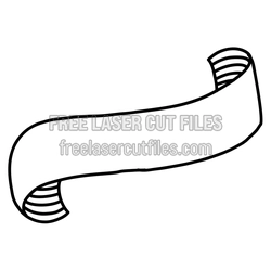 Curved Ribbon Banner Laser Cut File, Ready to Cut