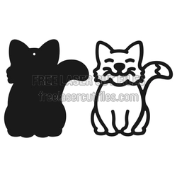 Cute Gingerbread Cat Ornament Laser Cut File