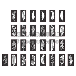 Decorative Feather Set Laser Cut Template, Ready to Cut