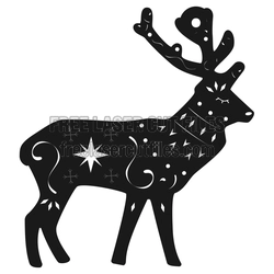 Decorative Reindeer Christmas Ornament Laser Cut File