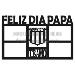 Feliz Día Papa Racing Split Letter Frame Laser Cut File