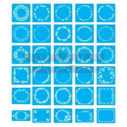 Floral Stencil Frames and Wreath Borders, Laser Ready