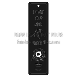 Flower Bookmark Laser Cut Template, Read a Book Quote