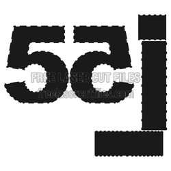 Free 3D Number 5 Laser Cut File, Ready to Cut