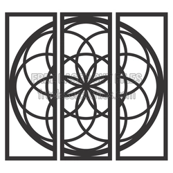 Geometric Floral Panel Laser Cut Wall Art, Ready to Cut
