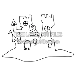Halloween Castle 5 Laser Cut File, Ready to Cut Decor