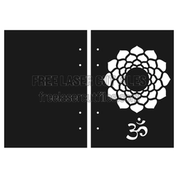 Laser Cut Notebook Cover with Mandala and Om Design