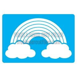 Rainbow and Clouds Stencil Laser Cut File, Ready to Cut