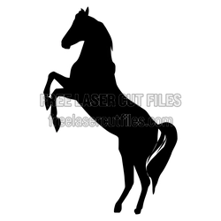 Rearing Horse Silhouette Laser Cut File, Ready to Cut