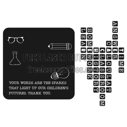 Teacher Appreciation Crossword Laser Cut Gift Sign