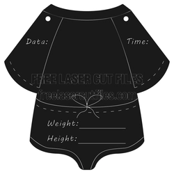 Baby Birth Announcement Onesie Laser Cut Template