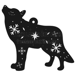 Christmas Bear Ornament with Snowflake Pattern, Ready to Cut