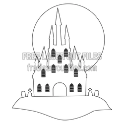 Halloween Castle Laser Cut File, Spooky Standing Decor