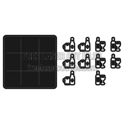 Laser Cut Tic Tac Toe Game with Drink Tokens