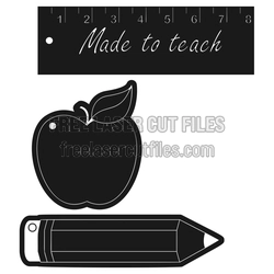 Made to Teach Teacher Keychain Laser Cut File