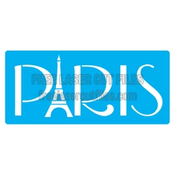 Paris Stencil Design with Eiffel Tower Letter Art