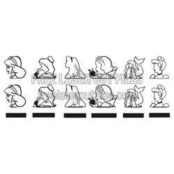 Princess Character Standees Laser Cut Bundle, Ready to Cut