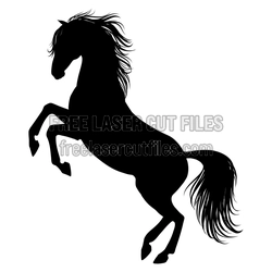 Rearing Horse Silhouette Laser Cut File, Ready to Cut