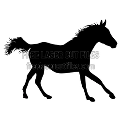 Running Horse Silhouette Laser Cut File, Ready to Cut