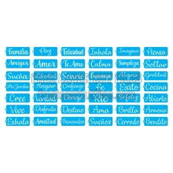 Set of Decorative Word Tags for Laser Cut Crafts