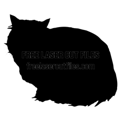 Sleeping Cat Silhouette Laser Cut File, Ready to Cut
