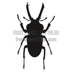Stag Beetle Silhouette Laser Cut File, Ready to Cut