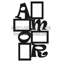 Valentine Portrait Letter Cut File Set for Laser Cutting