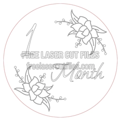 1 Month Floral Milestone Circle Cut File for Baby Photo