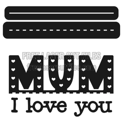 3mm Family Love Sign Laser Cut File, Free Standing Decor