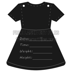 Baby Birth Announcement Dress Laser Cut Template