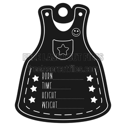 Baby Birth Announcement Dress Sign Laser Cut File