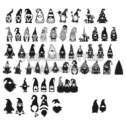 Christmas Gnome Set Laser Cut File Bundle, Ready to Cut